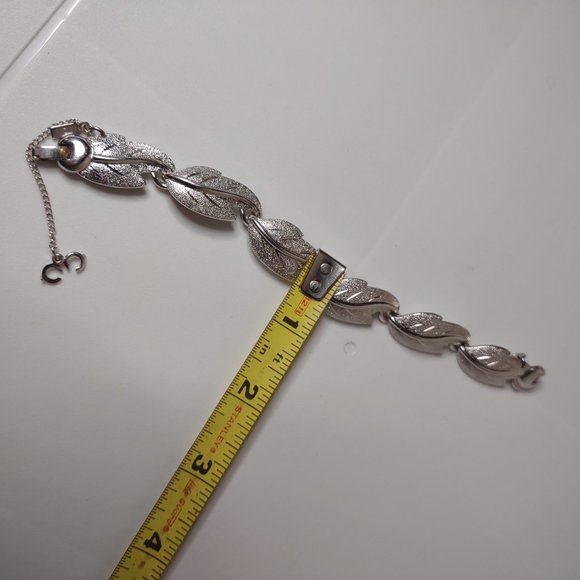 Silver Tone Monet Leaf Bracelet - Picture 8 of 11